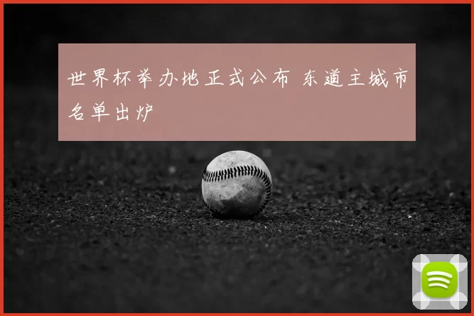 世界杯举办地正式公布 东道主城市名单出炉