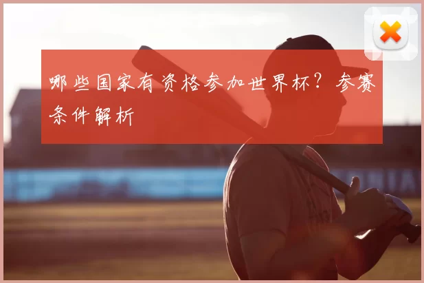 哪些国家有资格参加世界杯?参赛条件解析
